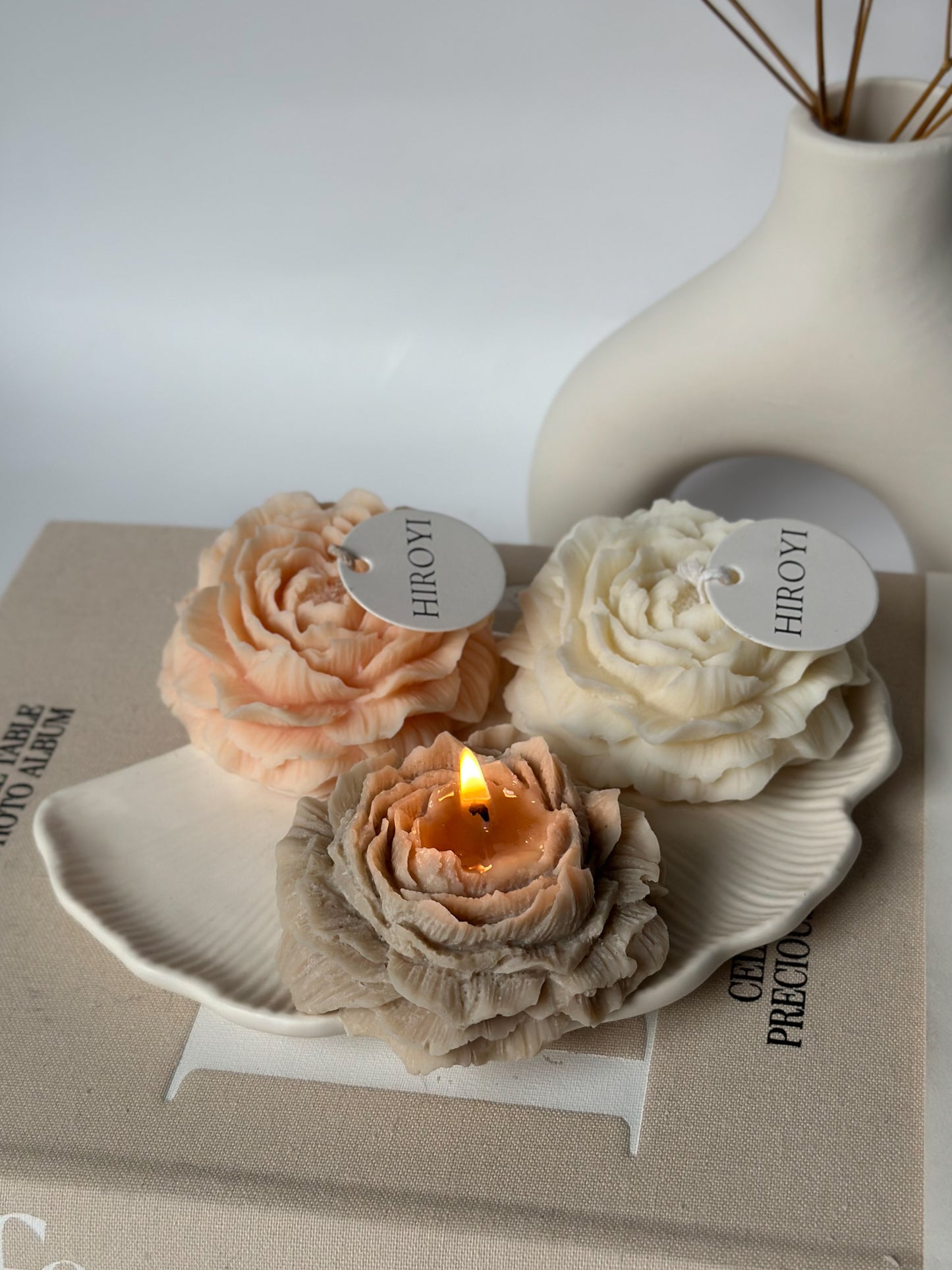 Peony Flower Candle