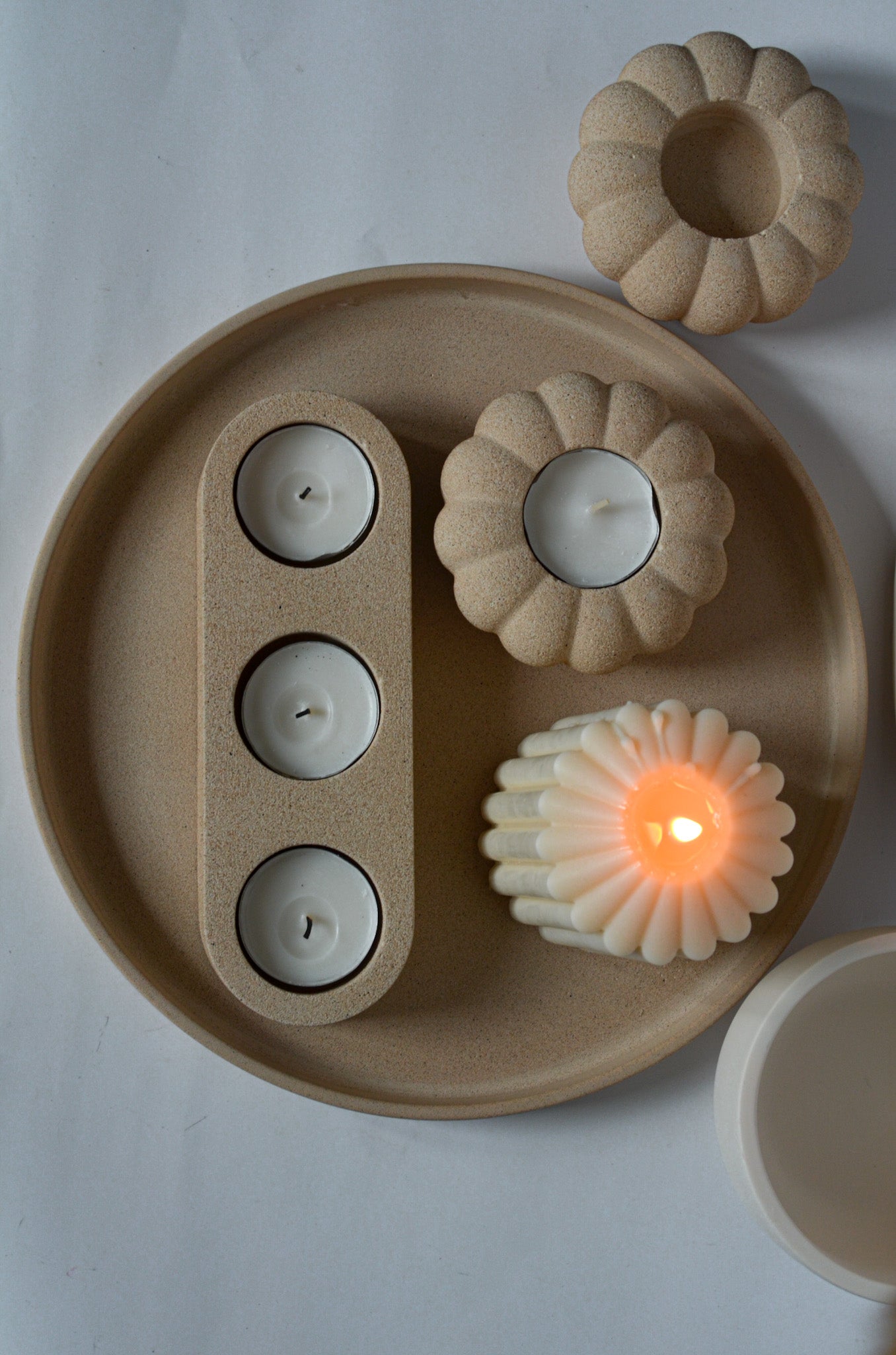 Earthy Textured Candle Holder