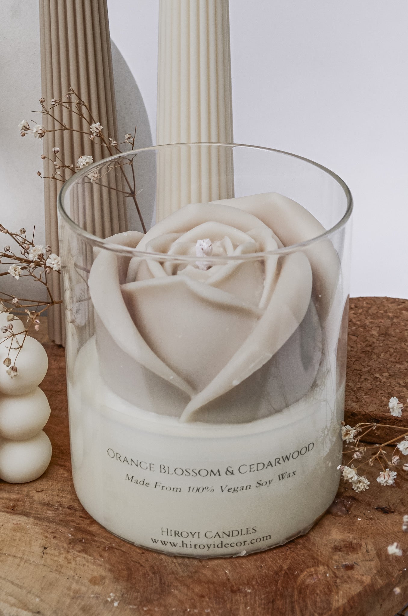 Beige Rose Scented Candle