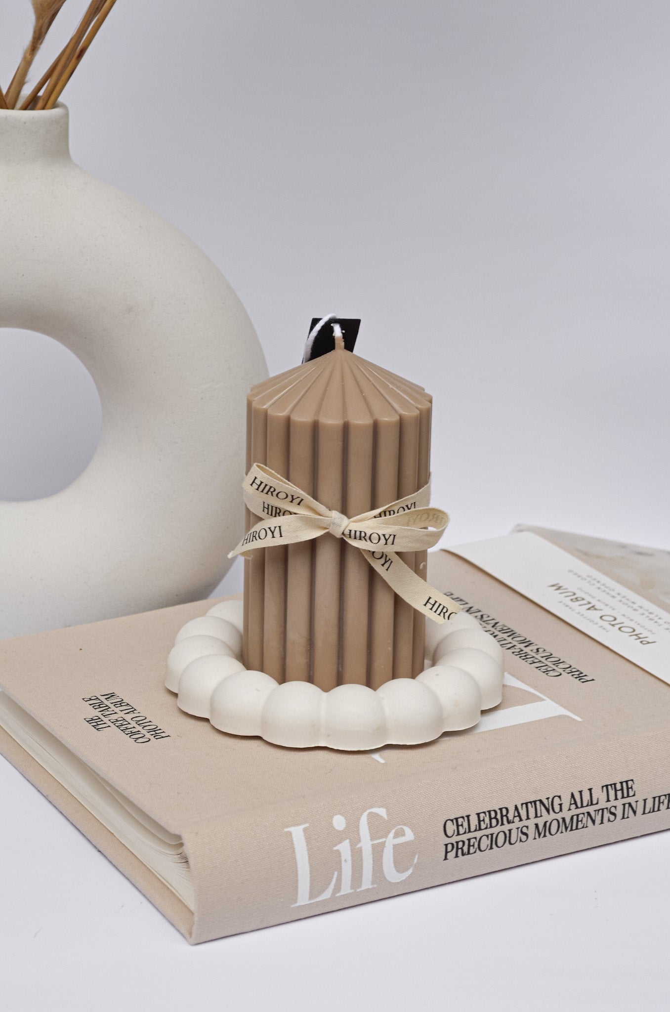 Cloud stone bubble jewellery tray with eco-resin candle holder