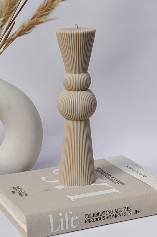 Geometric minimalist wabi-sabi, japandi decorative candle