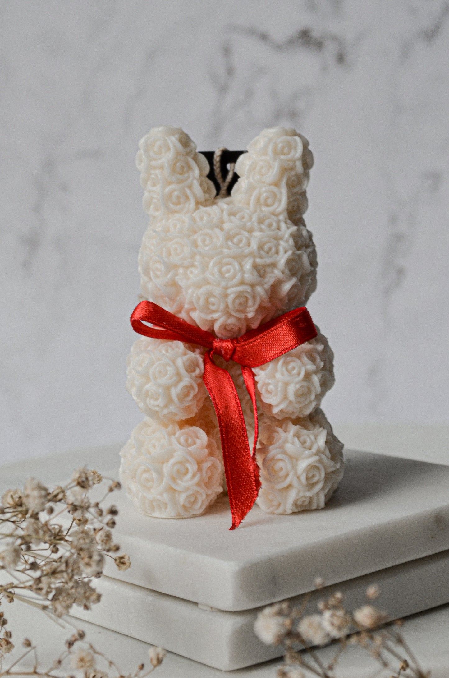 Rose bunny candle for Valentine's Day gift, gift candle
