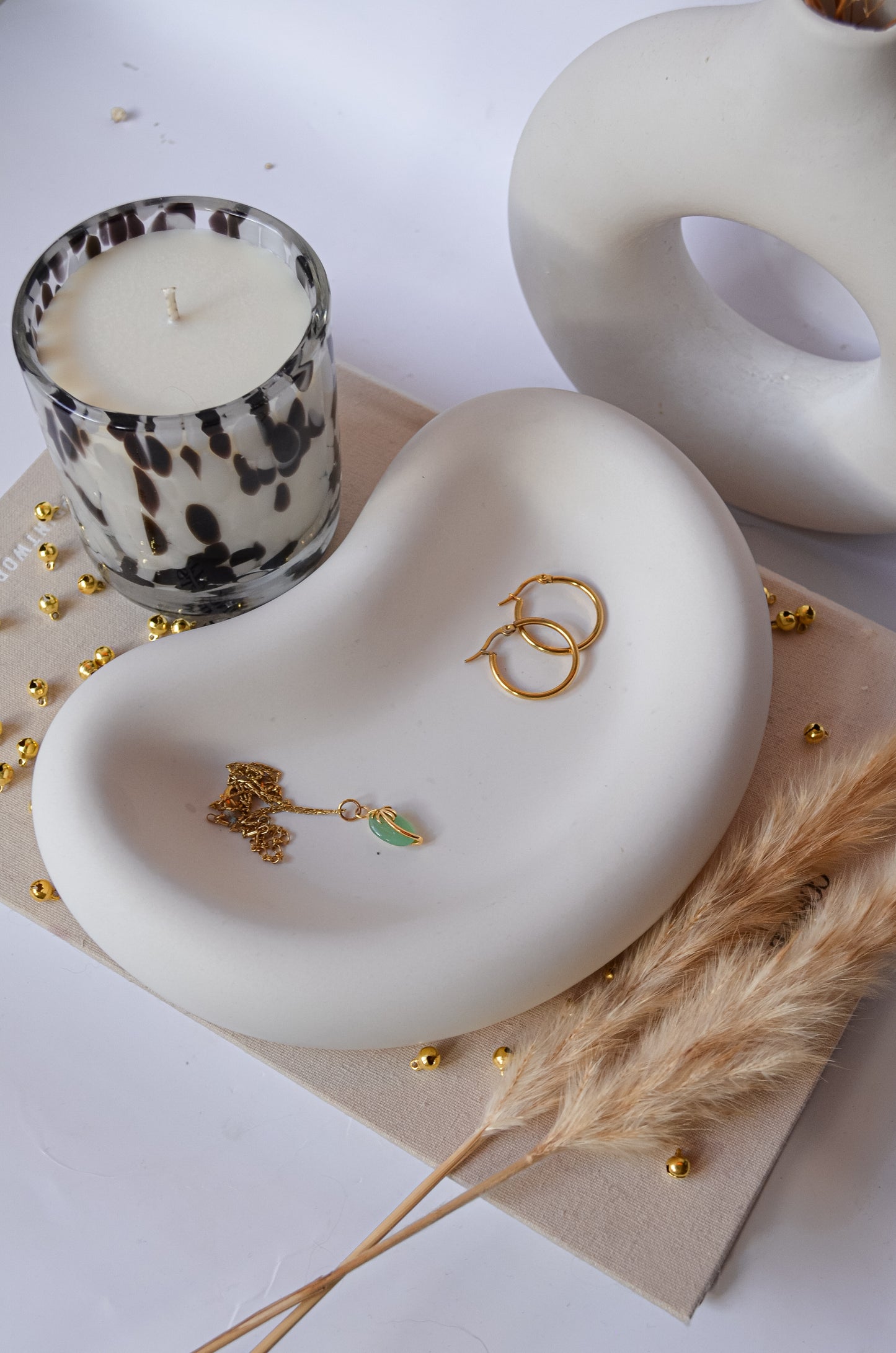 half moon stone jewellery tray