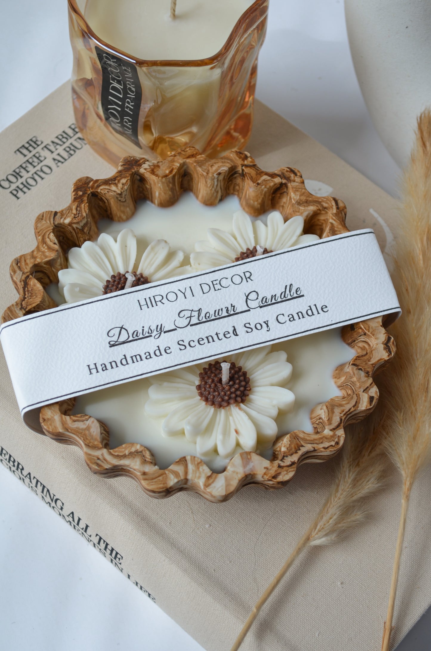 Handmade Daisy Flower Soy Candle