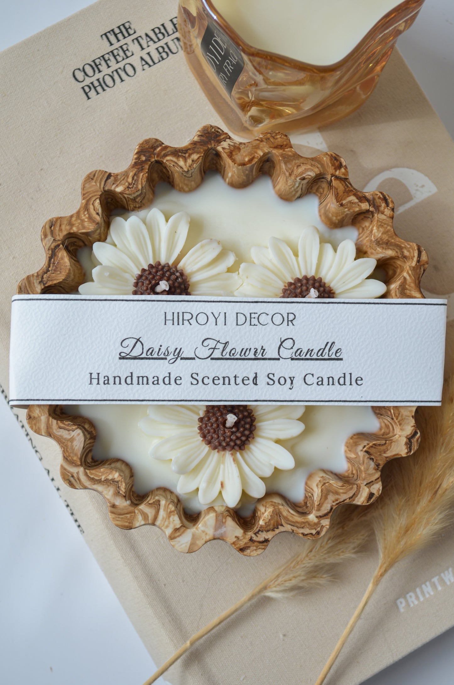 Handmade Daisy Flower Soy Candle