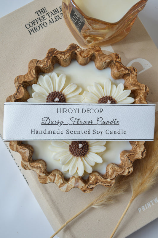 Handmade Daisy Flower Soy Candle