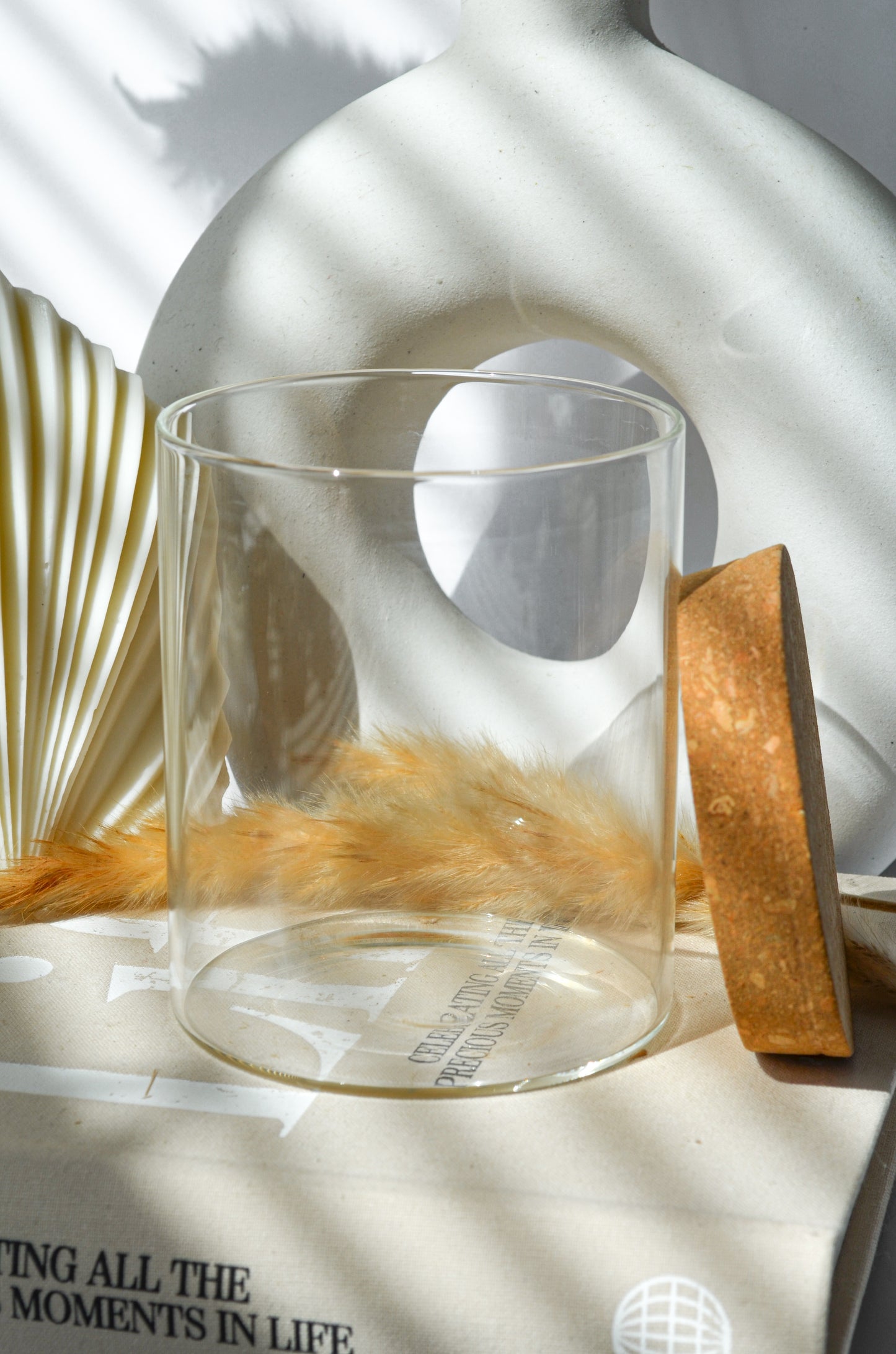 Cylinder Glass Container with Cork Top