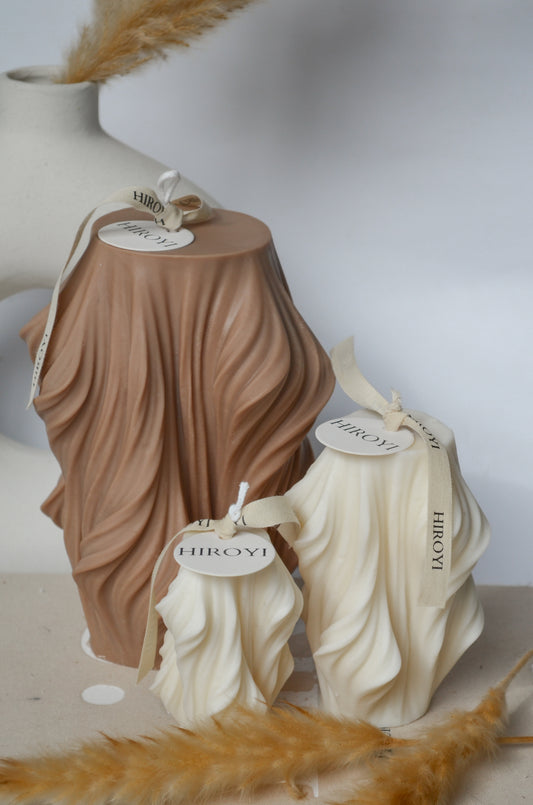 Wavy Silk Big Decorative Candle