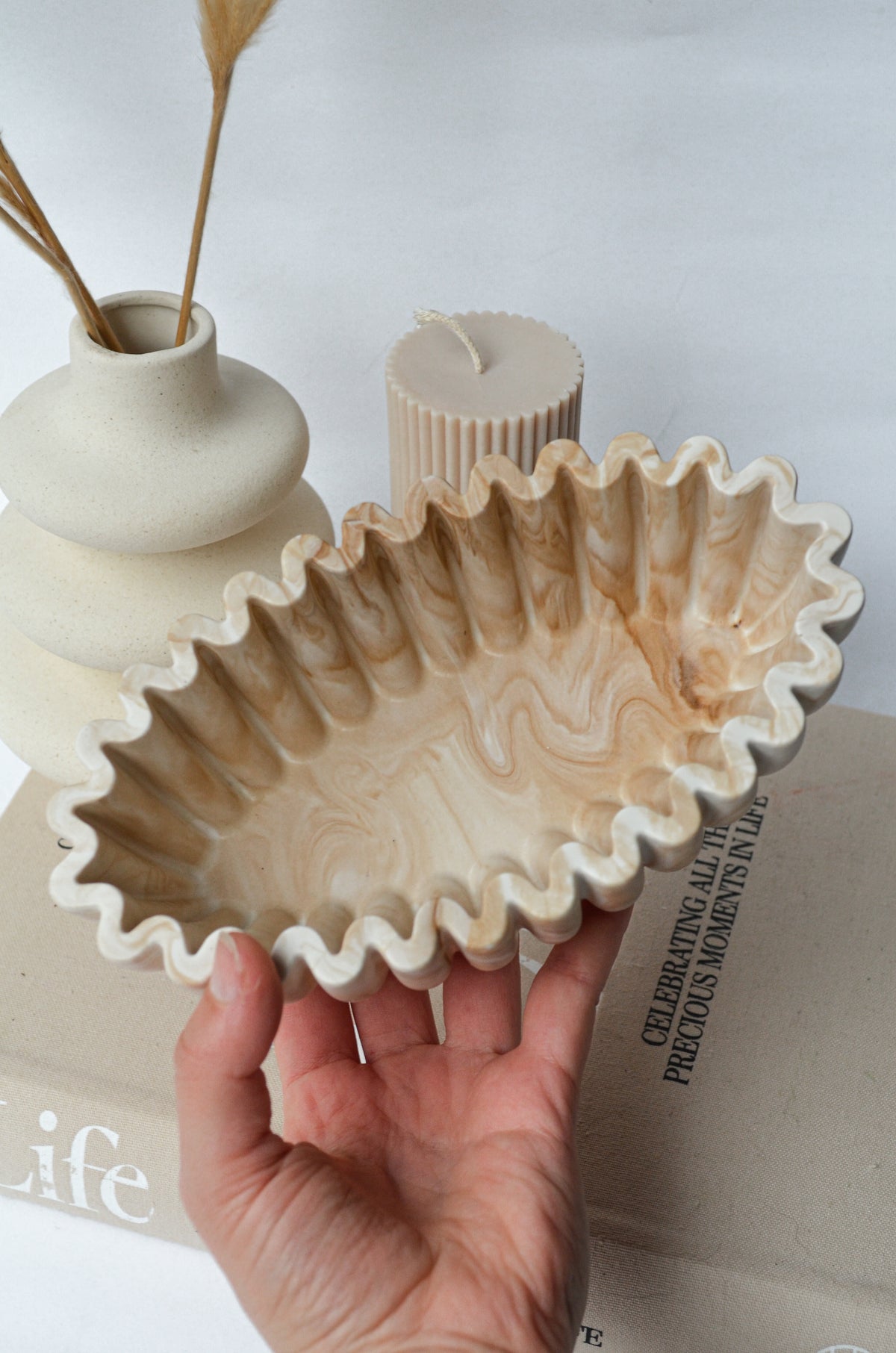 Wavy Marble Effect Bowl