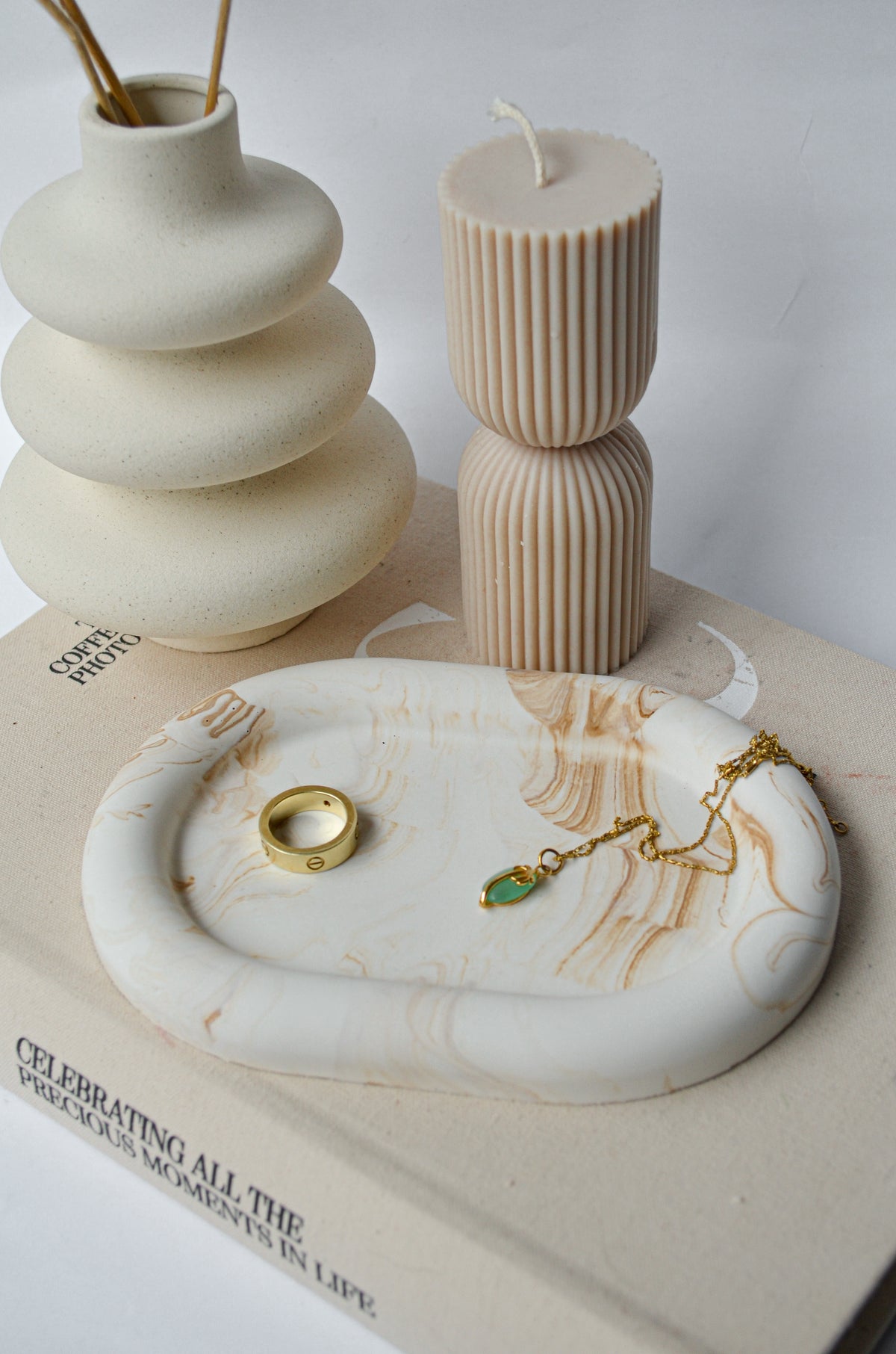Celeste Marble Effect Jesmonite Tray