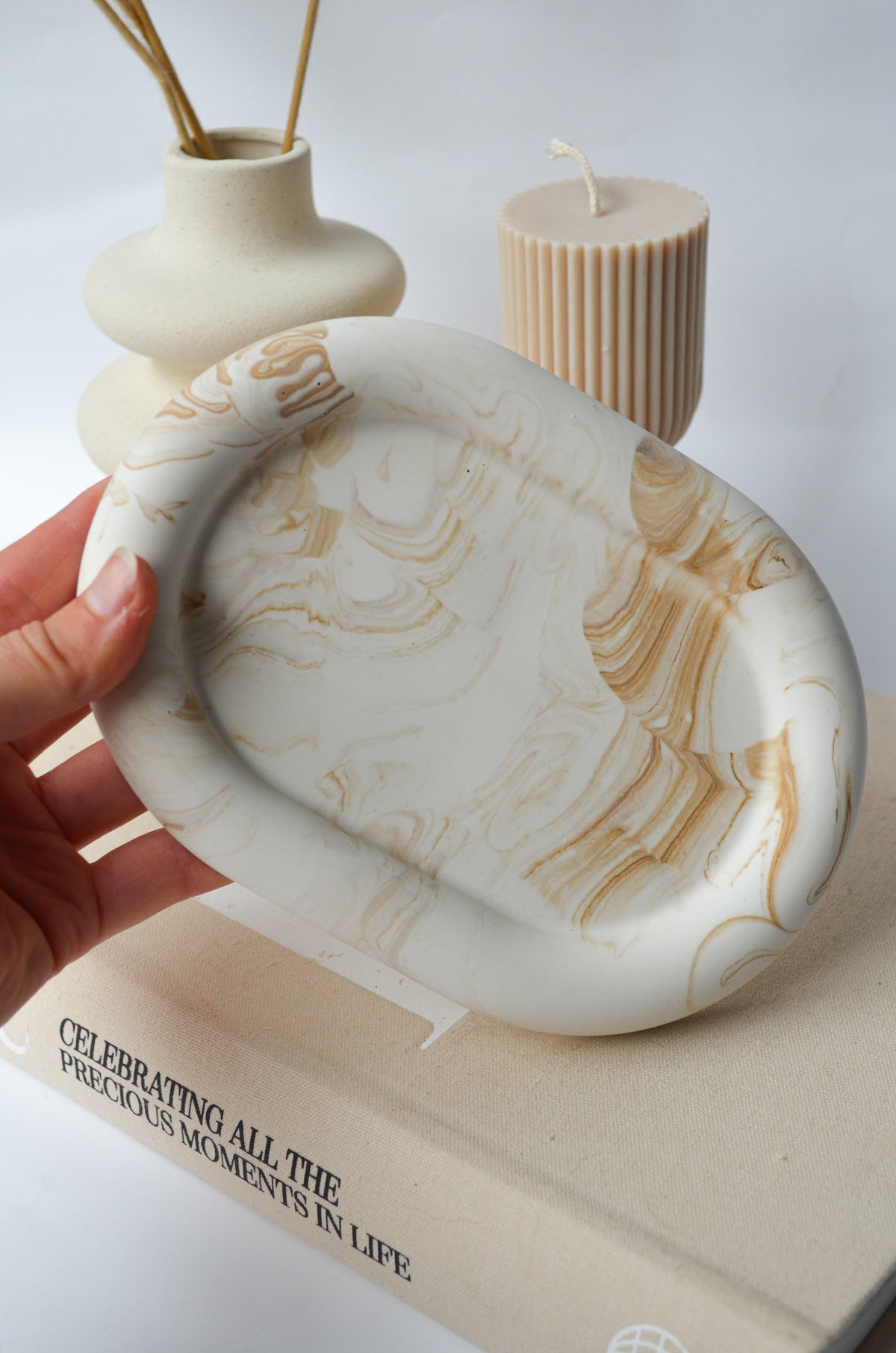 Celeste Marble Effect Jesmonite Tray