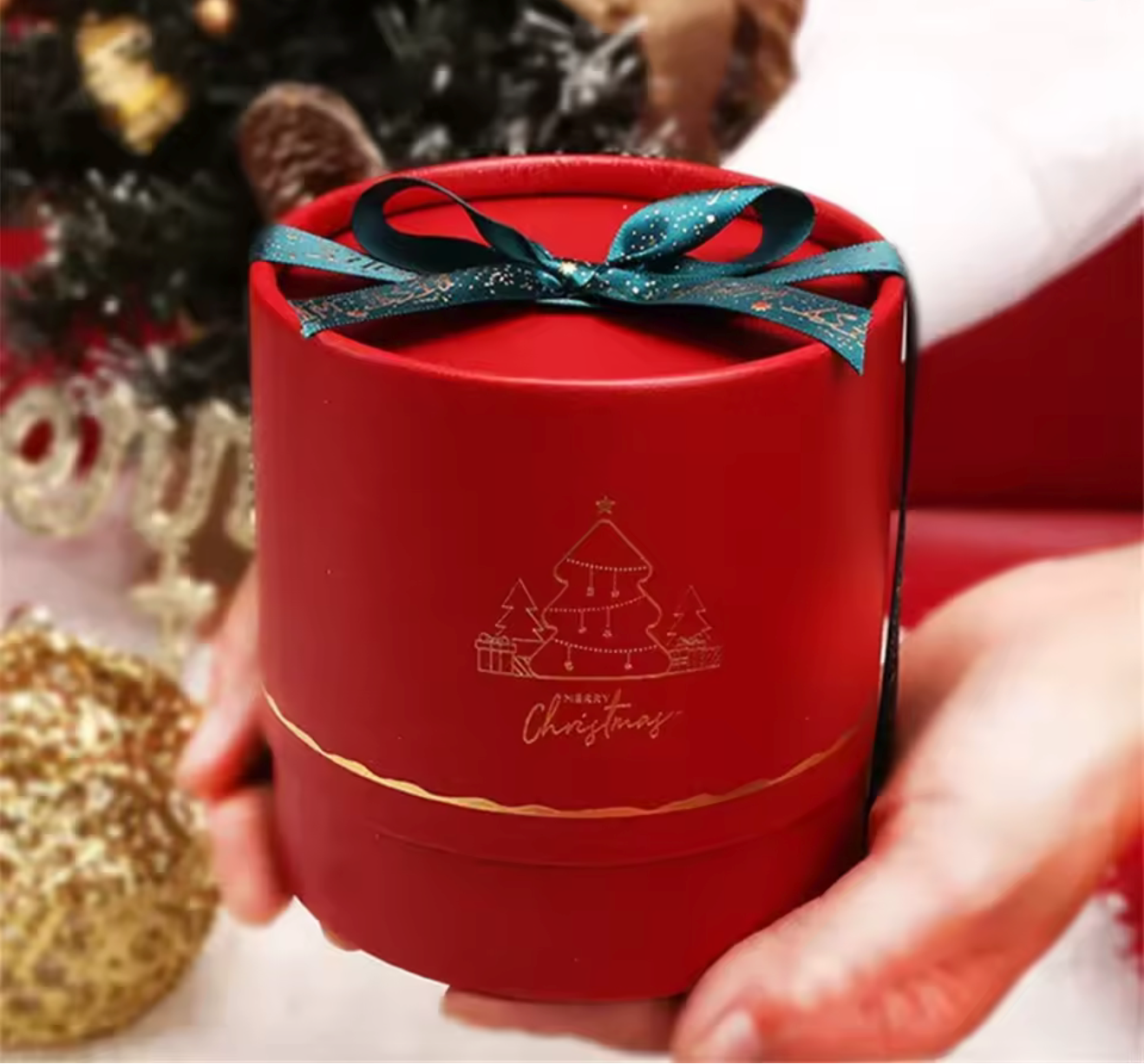 Large Gold Christmas Candle Jar