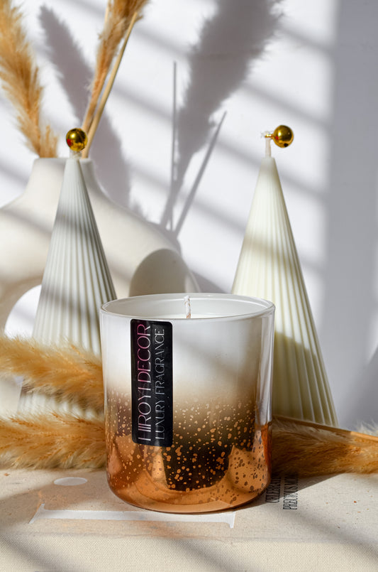 Christmas jar with white and metallic gold 